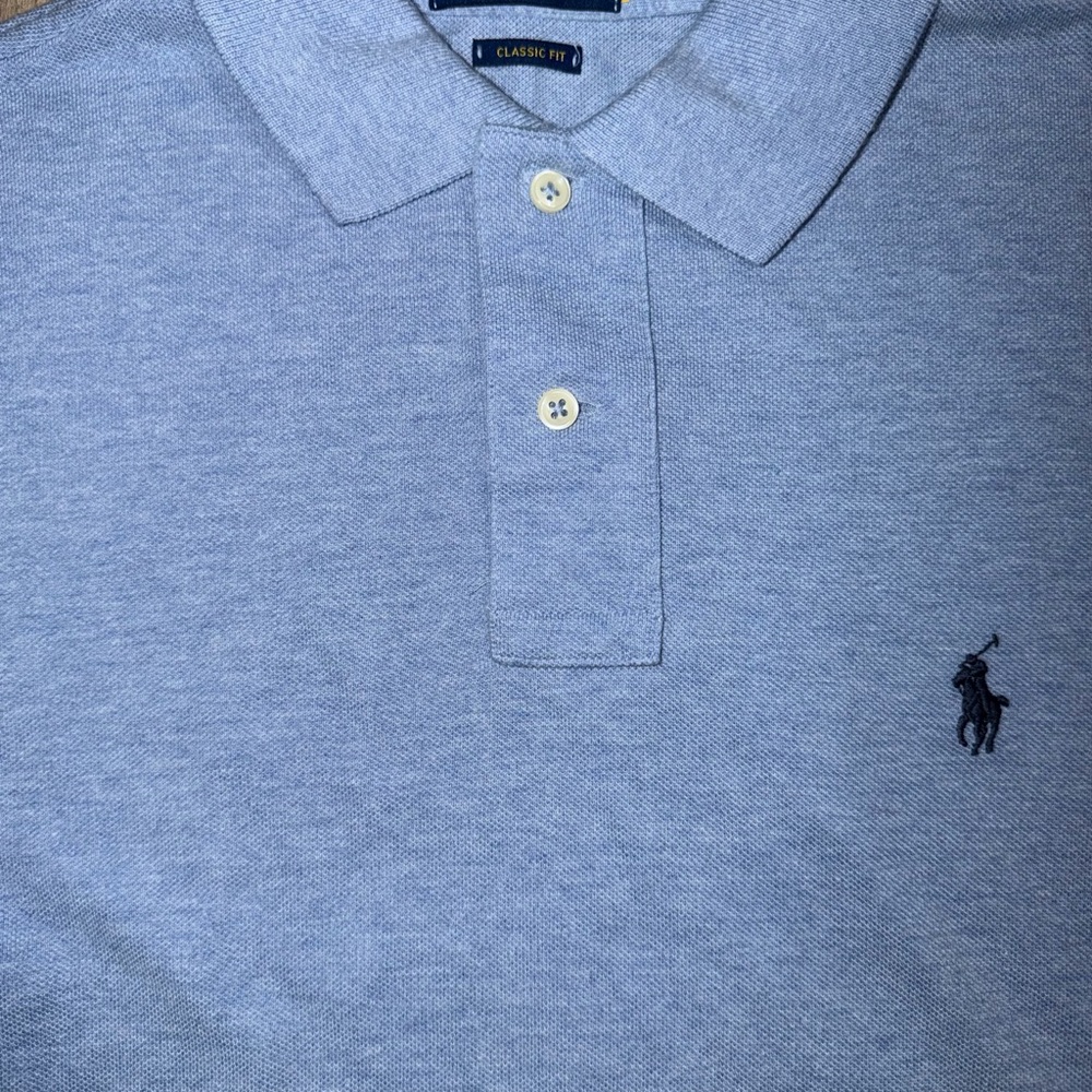 Polo Ralph Lauren Classic Fit Long Sleeve Polo Shirt – Light Blue – Size S - Picture 3 of 8